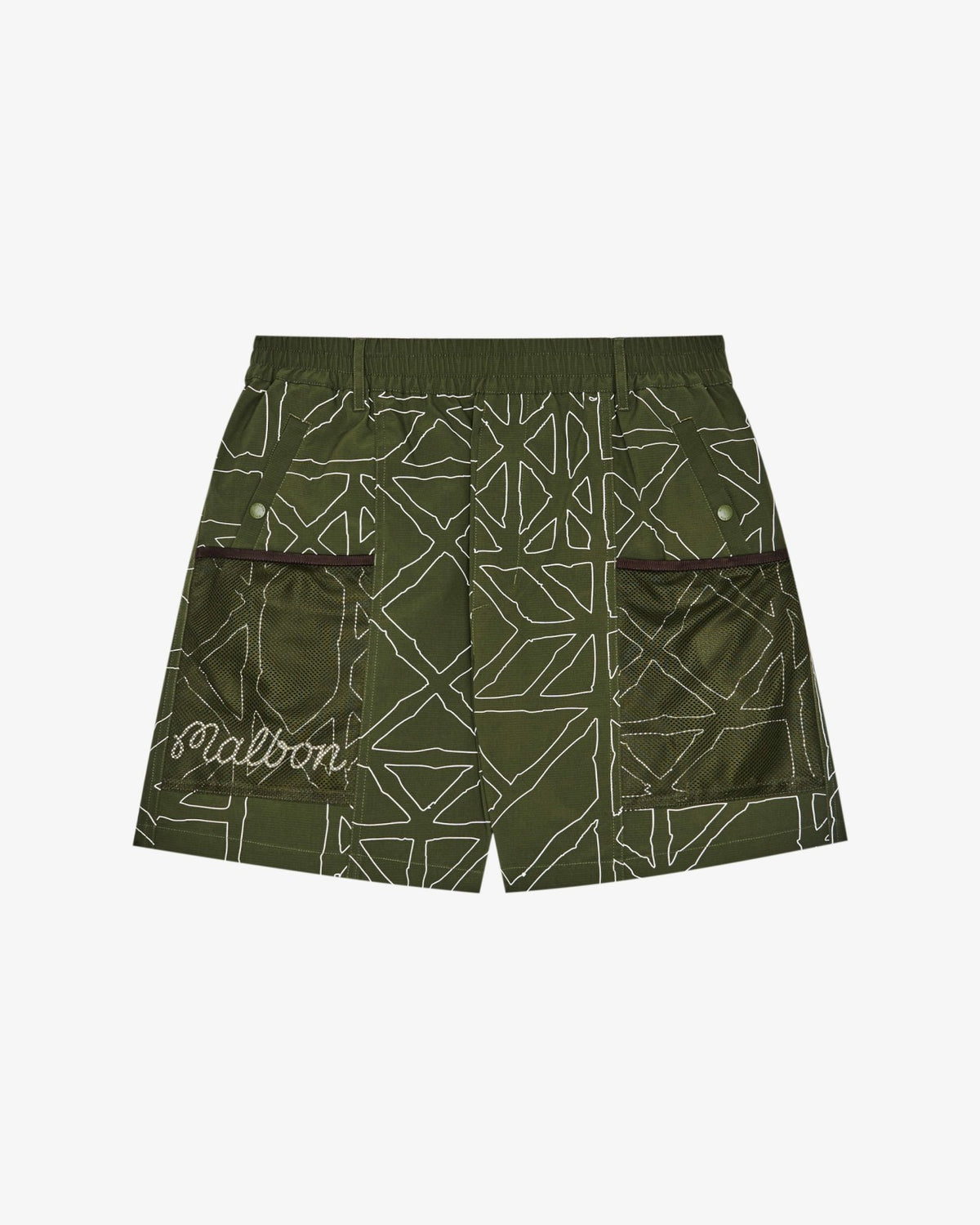 Malbon Mesh Basket Pocket Short - Olivine