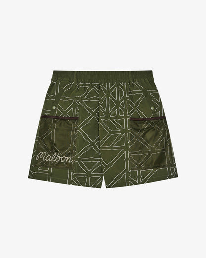 Malbon Mesh Basket Pocket Short - Olivine