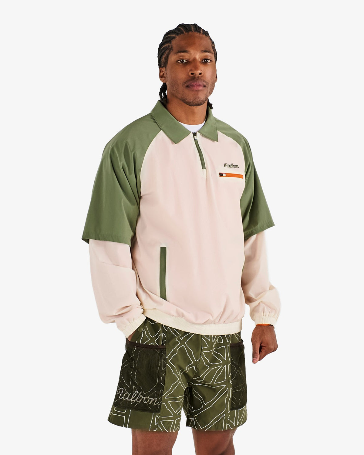 Malbon Mesh Basket Pocket Short - Olivine