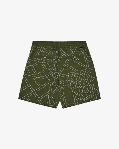 Malbon Mesh Basket Pocket Short - Olivine