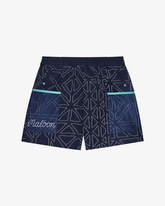 Malbon Mesh Basket Pocket Short - Midnight