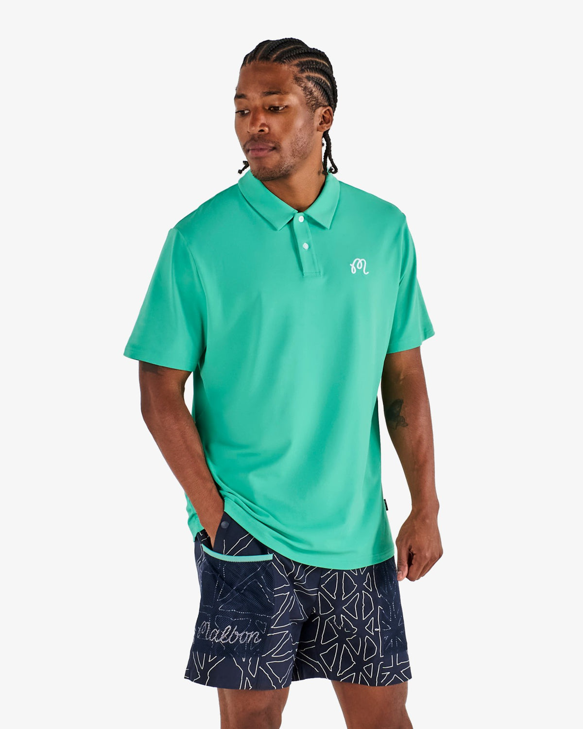 Malbon Mesh Basket Pocket Short - Midnight