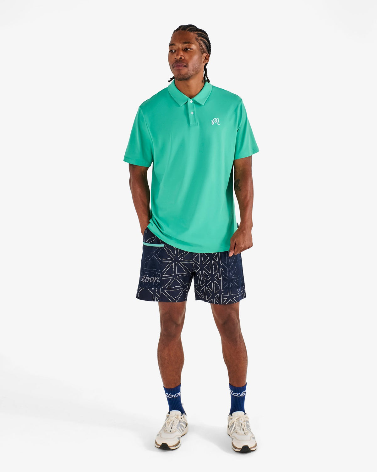 Malbon Mesh Basket Pocket Short - Midnight