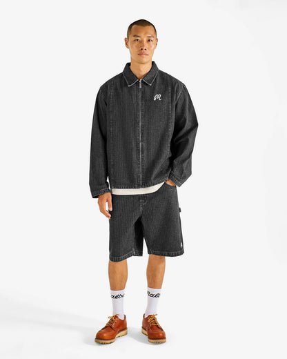 Malbon Foreman Jacket - Black Stone Washed Denim
