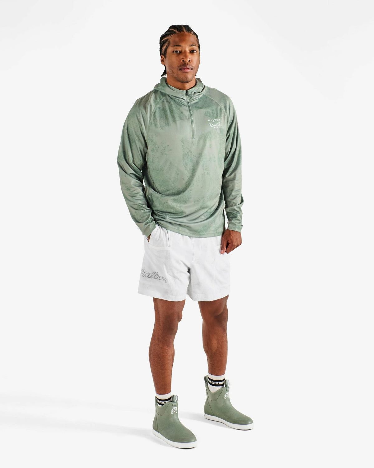 Malbon Golf And Tackle Sunshirt - Steel Ripple