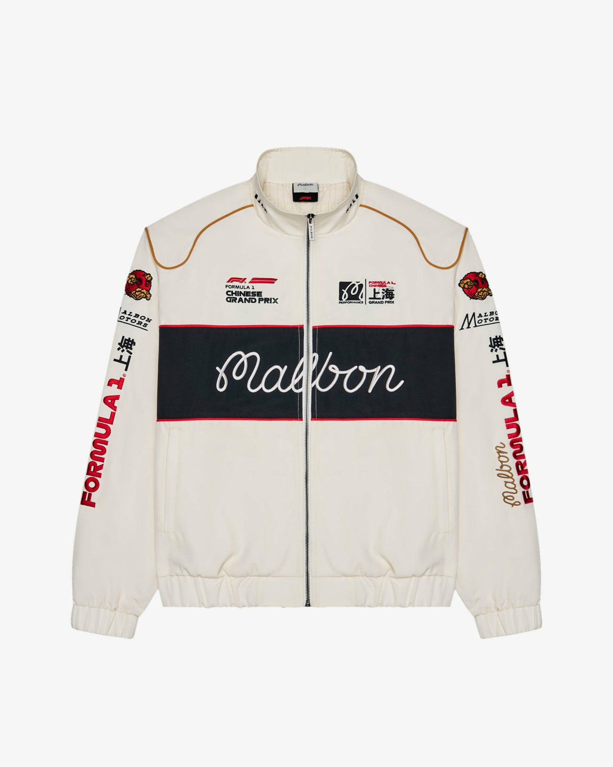 Malbon Gridlock Racing Jacket - Whisper White