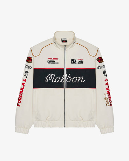Malbon Gridlock Racing Jacket - Whisper White