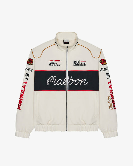 Malbon Gridlock Racing Jacket - Whisper White
