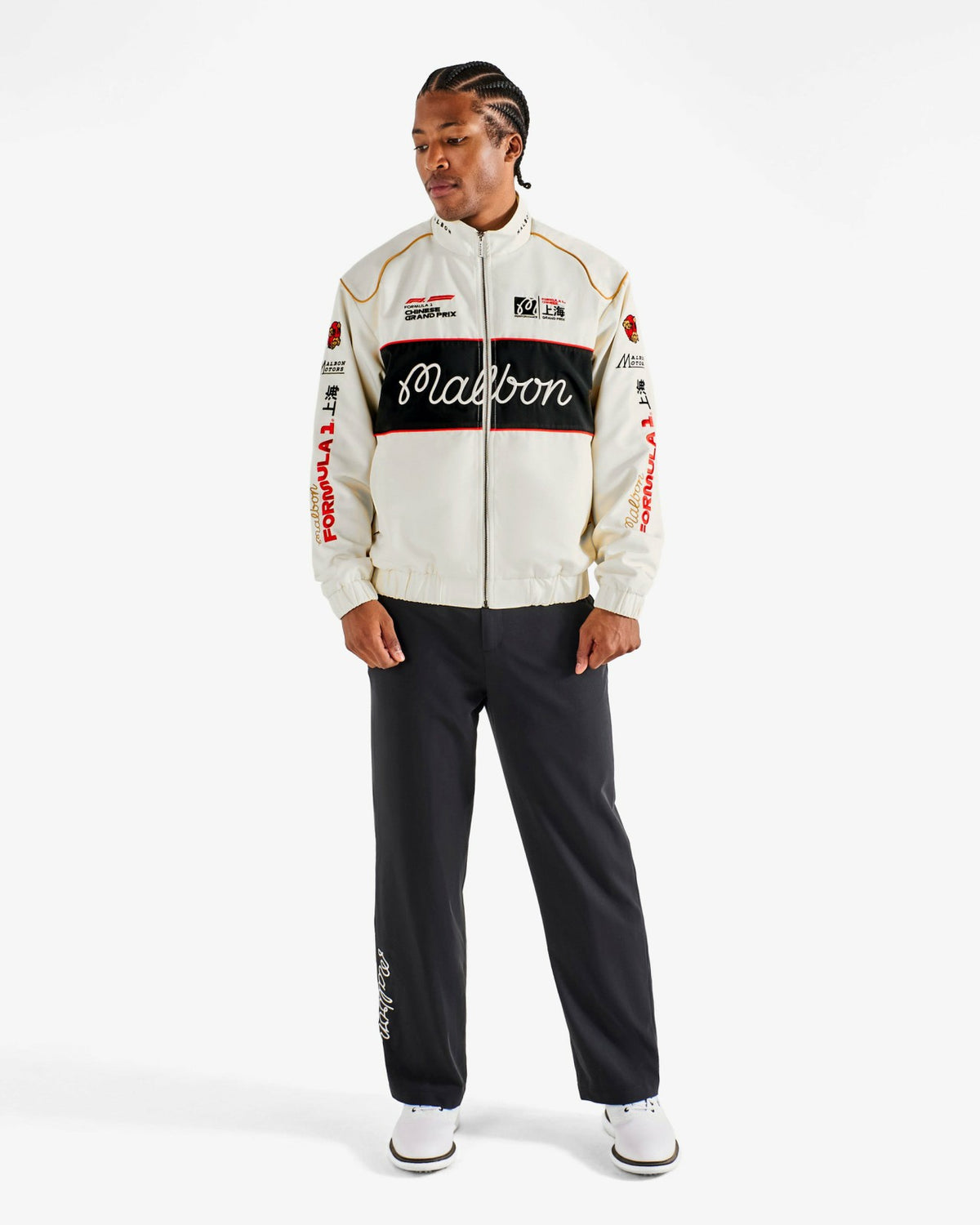 Malbon Gridlock Racing Jacket - Whisper White