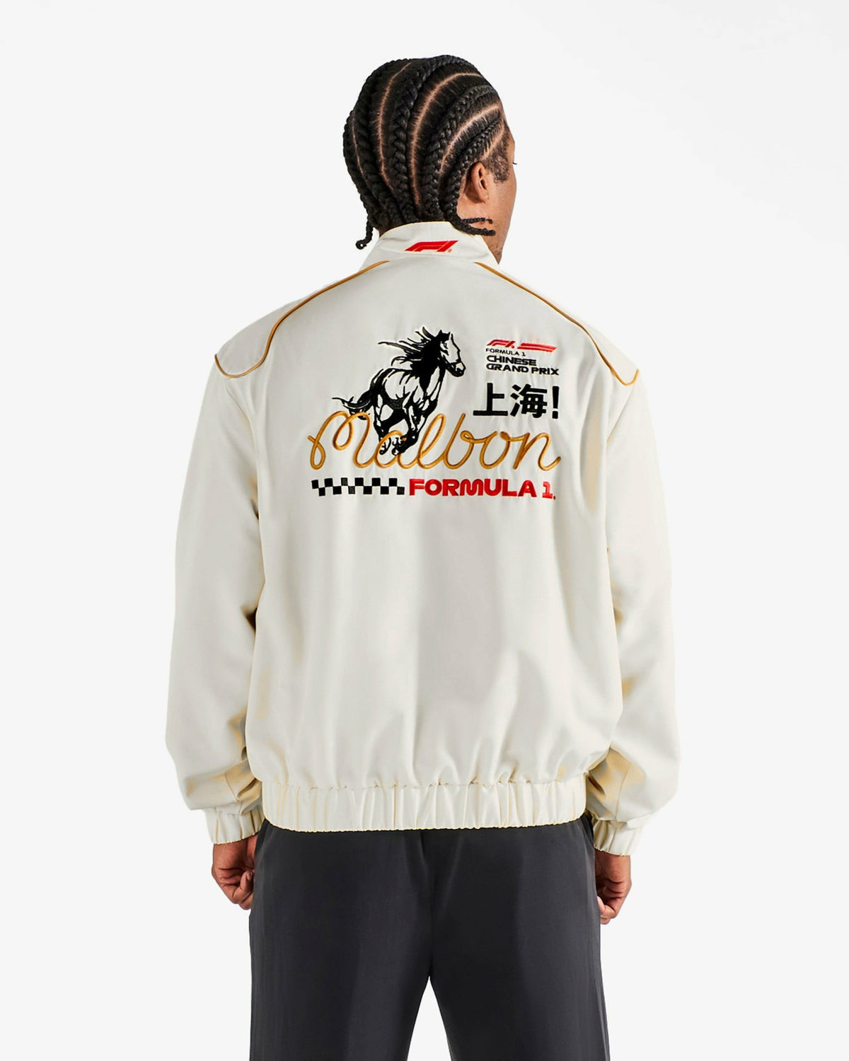 Malbon Gridlock Racing Jacket - Whisper White