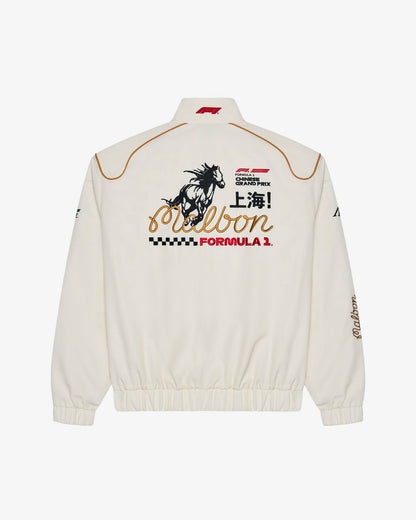 Malbon Gridlock Racing Jacket - Whisper White