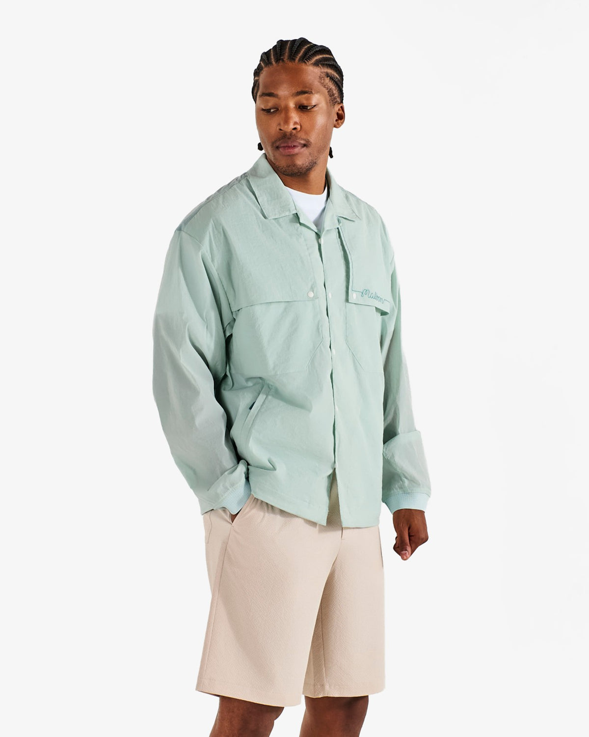 Malbon Studio Seoul Mesh Ventilation Collar Jacket - Pastel Blue