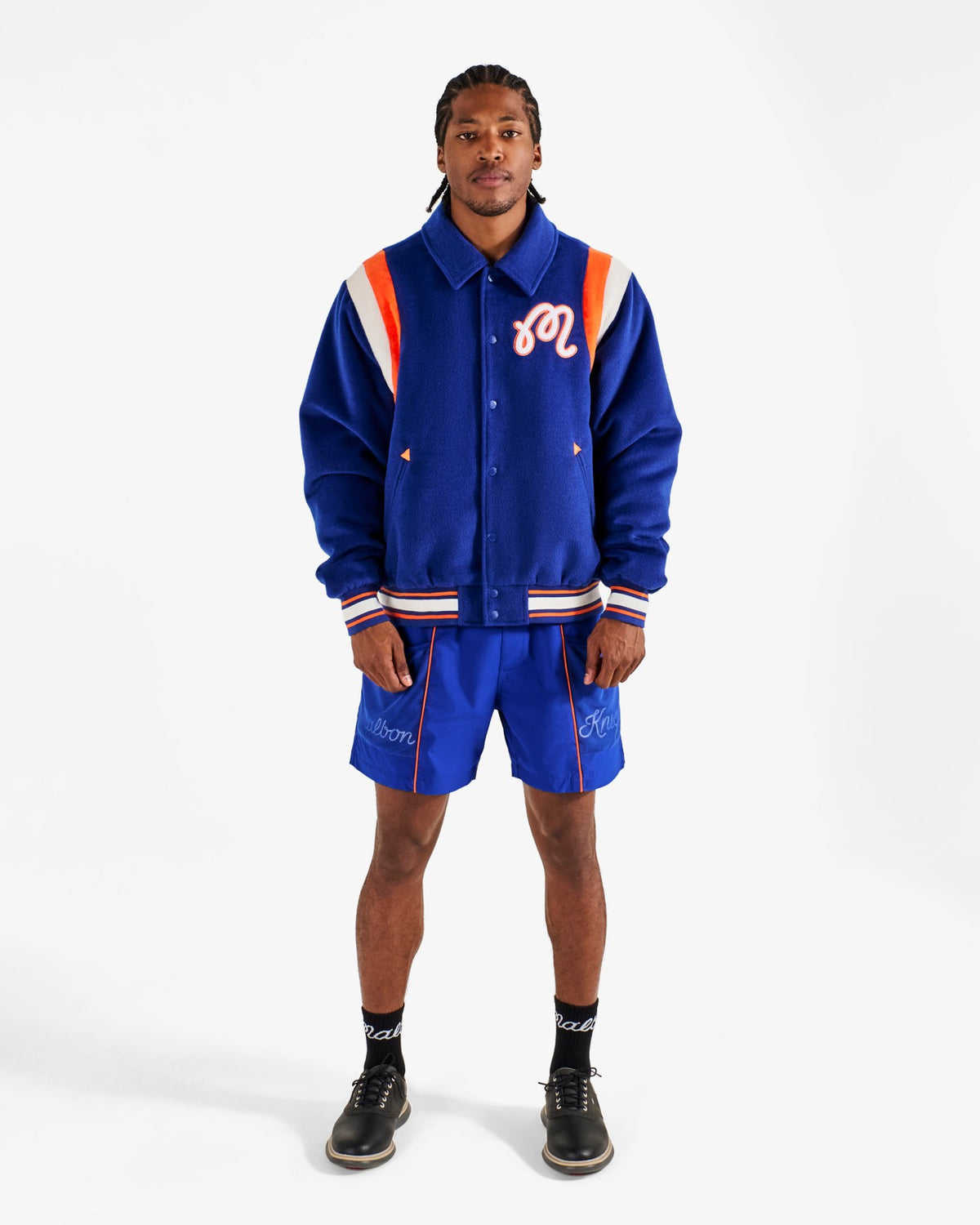 Malbon Knicks The Garden Varsity Jacket - Blue