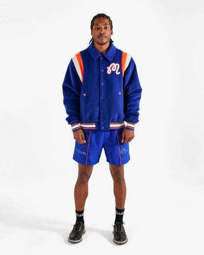 Malbon Knicks The Garden Varsity Jacket - Blue