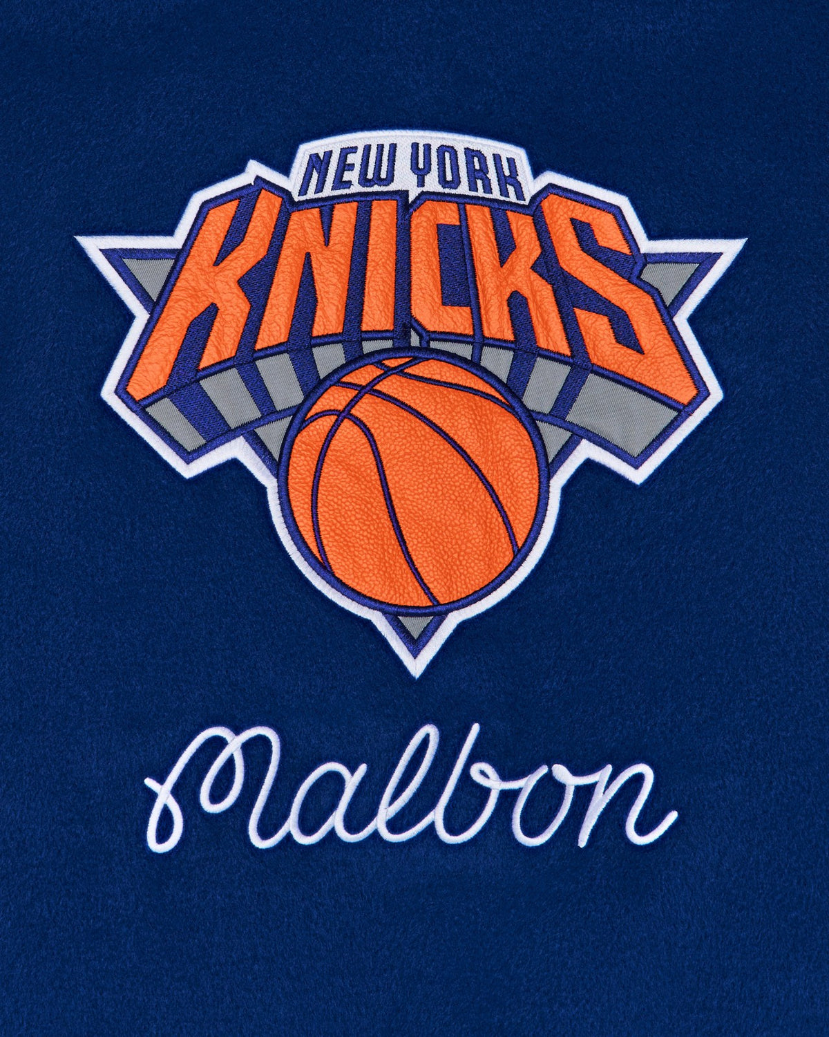 Malbon Knicks The Garden Varsity Jacket - Blue