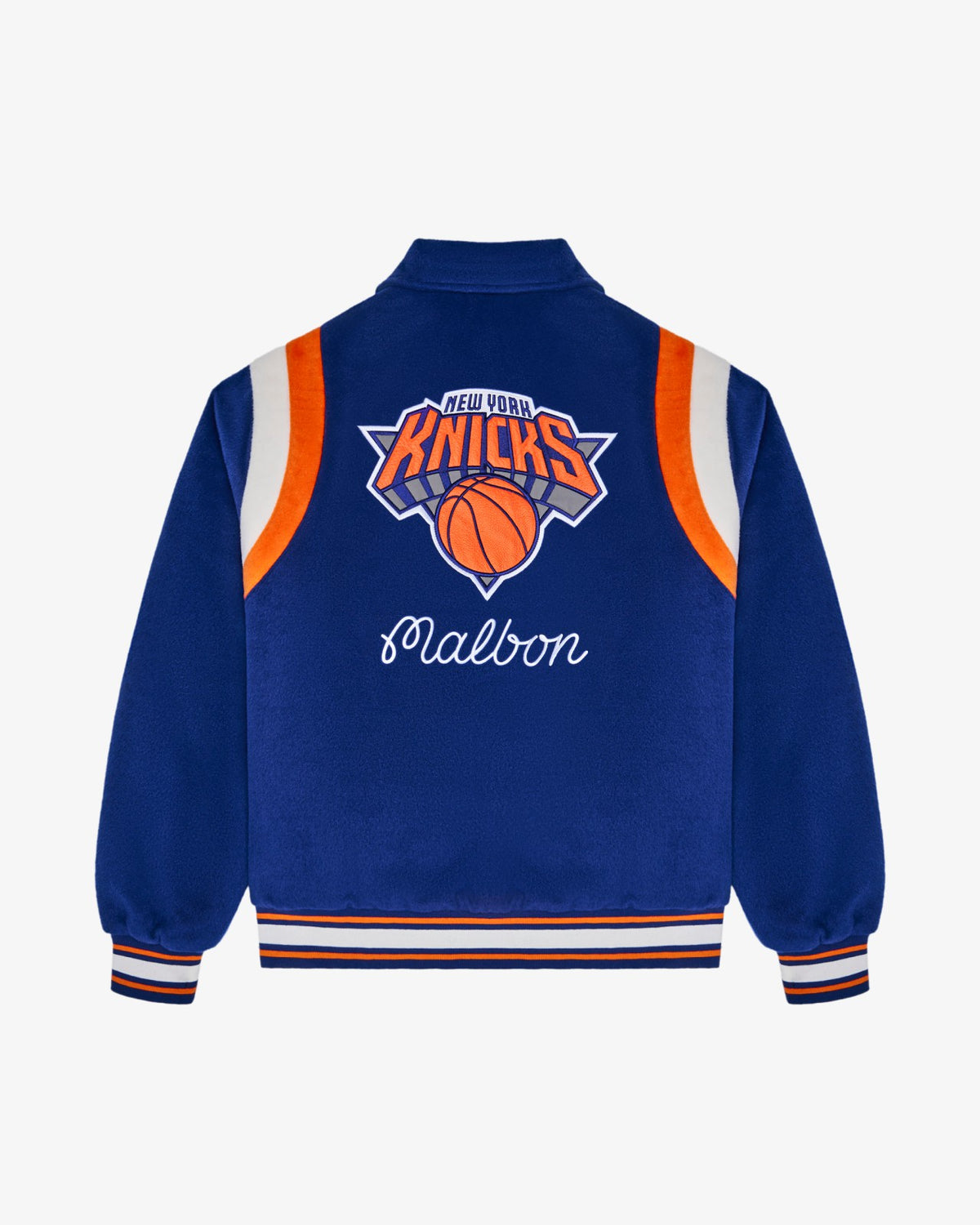 Malbon Knicks The Garden Varsity Jacket - Blue