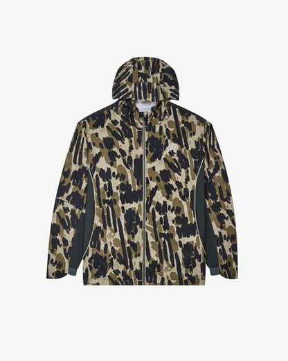Malbon Tour Divot Camo Rain Jacket - Bark Camo
