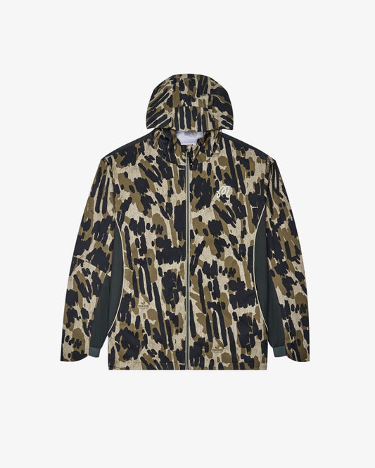 Malbon Tour Divot Camo Rain Jacket - Bark Camo