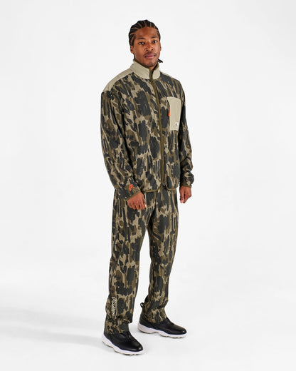 Malbon Tour Divot Camo Sherpa Jacket - Bark Camo
