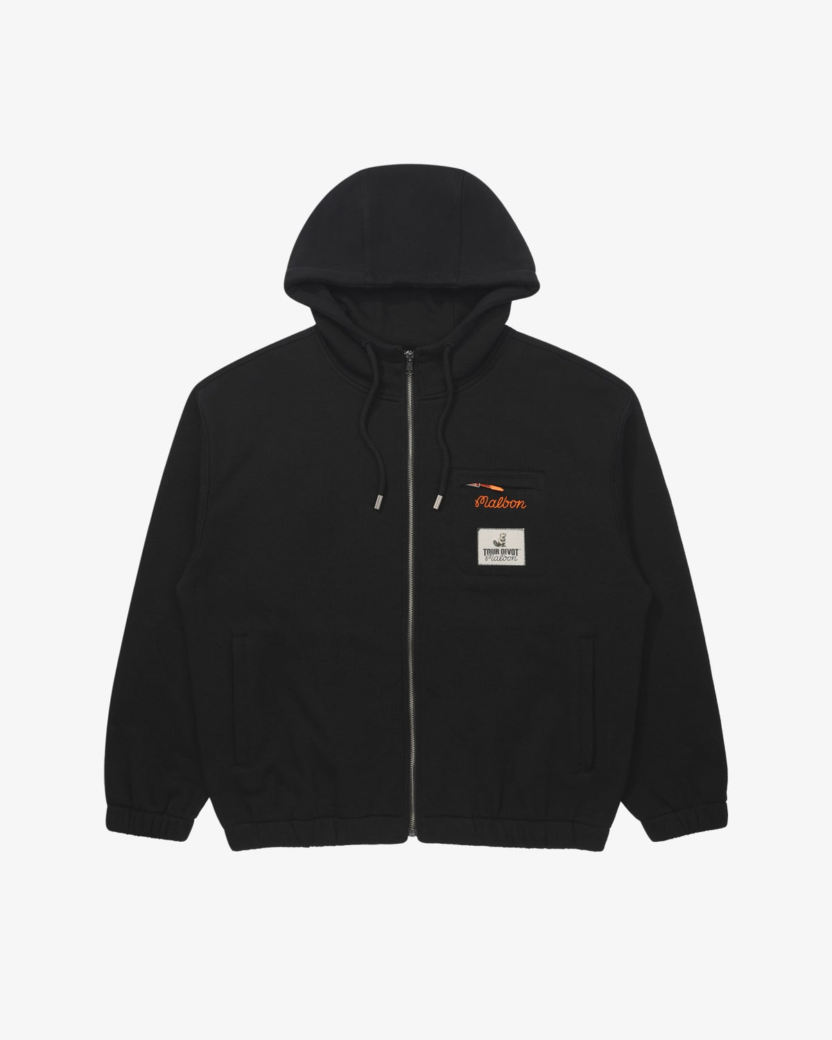 Malbon Studio Seoul Tour Divot French Terry Zip-Up - Black