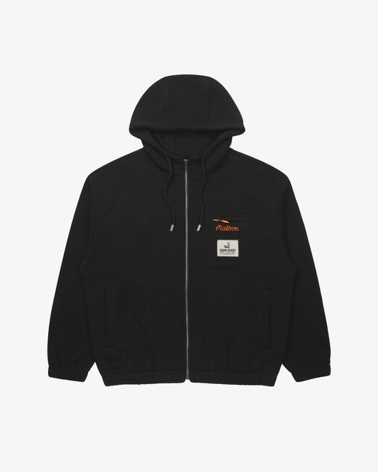Malbon Studio Seoul Tour Divot French Terry Zip-Up - Black