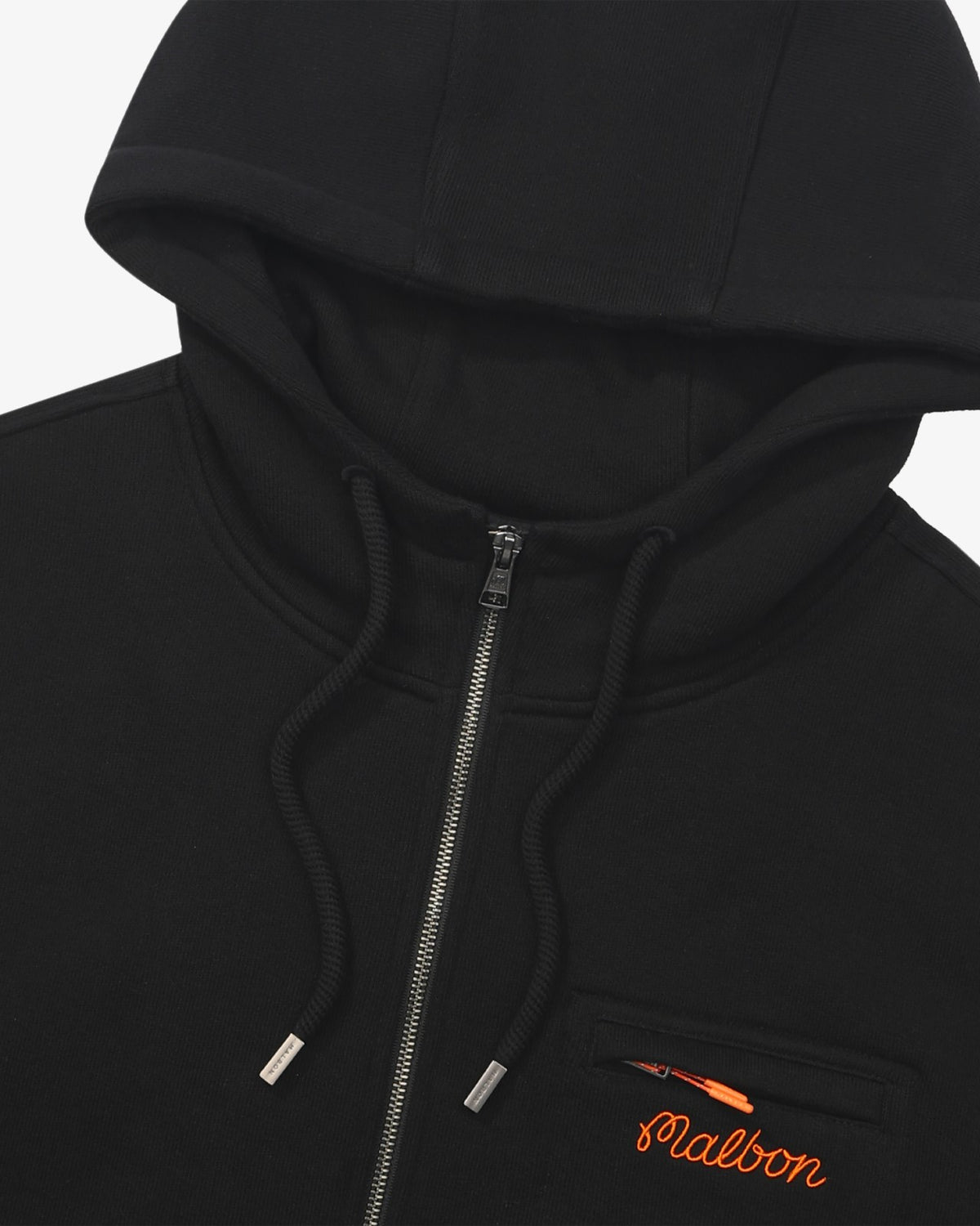 Malbon Studio Seoul Tour Divot French Terry Zip-Up - Black