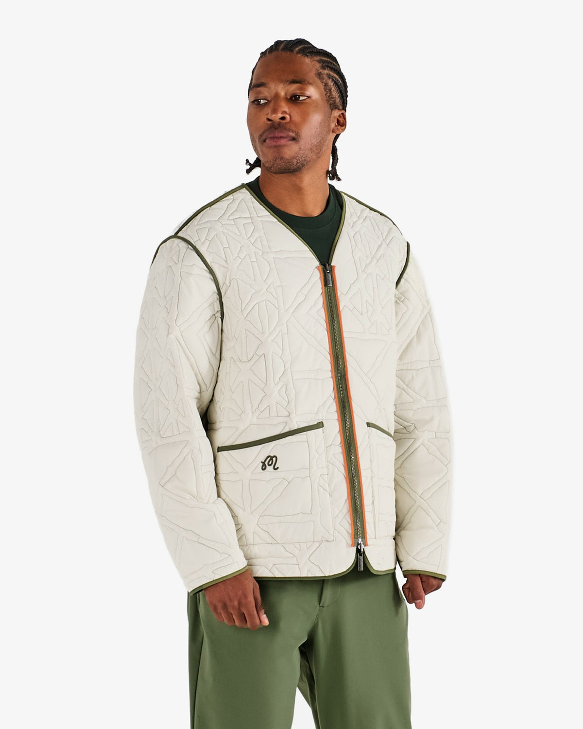 Malbon Guarapo Reversible Jacket - Olivine / Cream