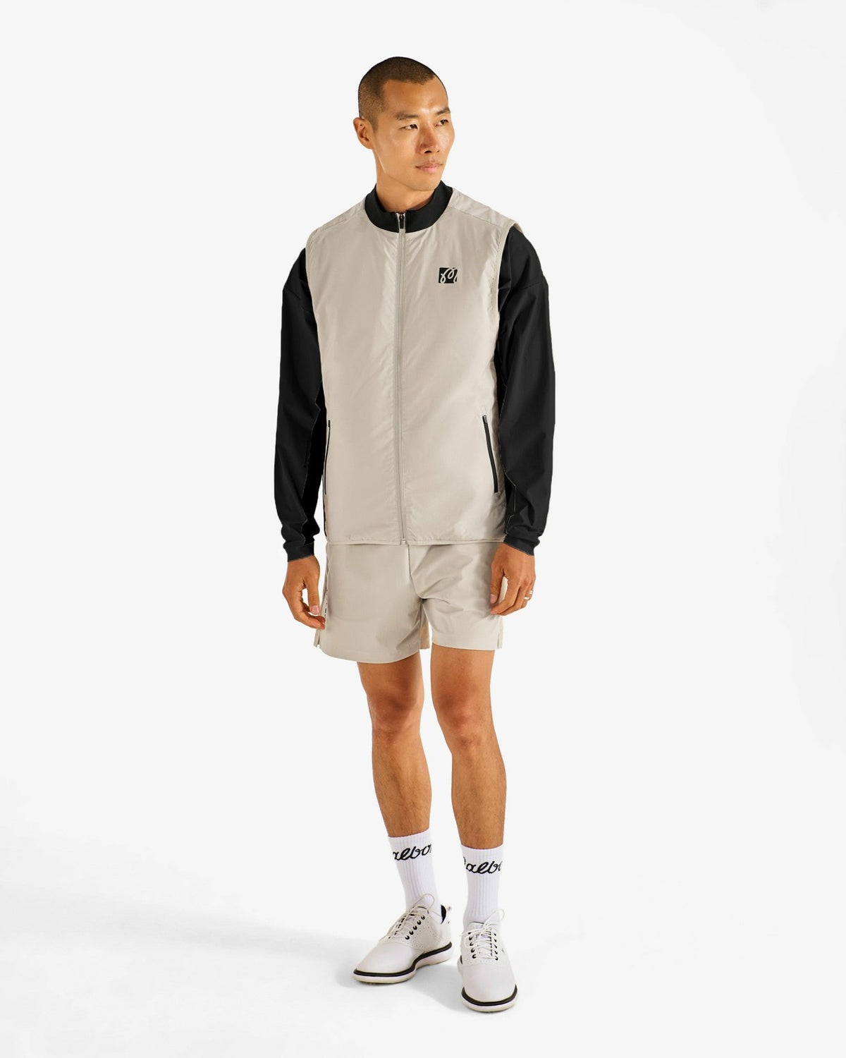 Malbon Performance Ribbed Panel Vest - Tan