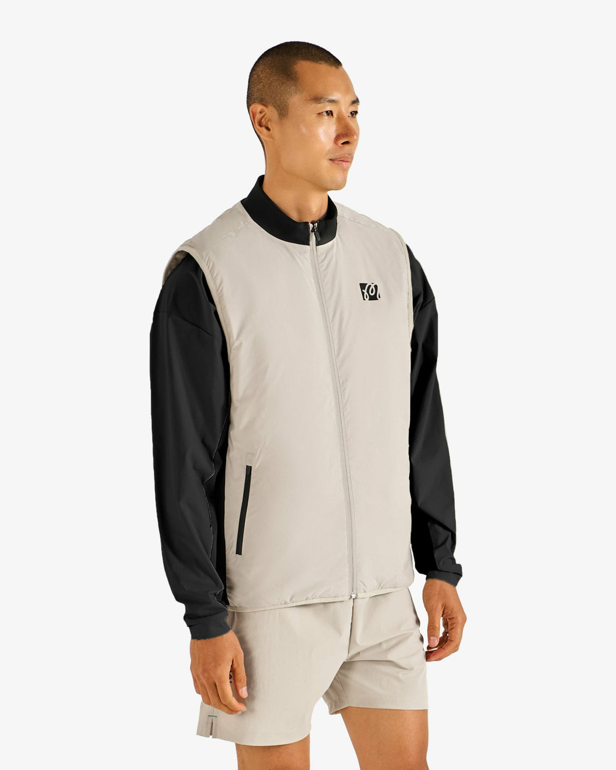 Malbon Performance Ribbed Panel Vest - Tan