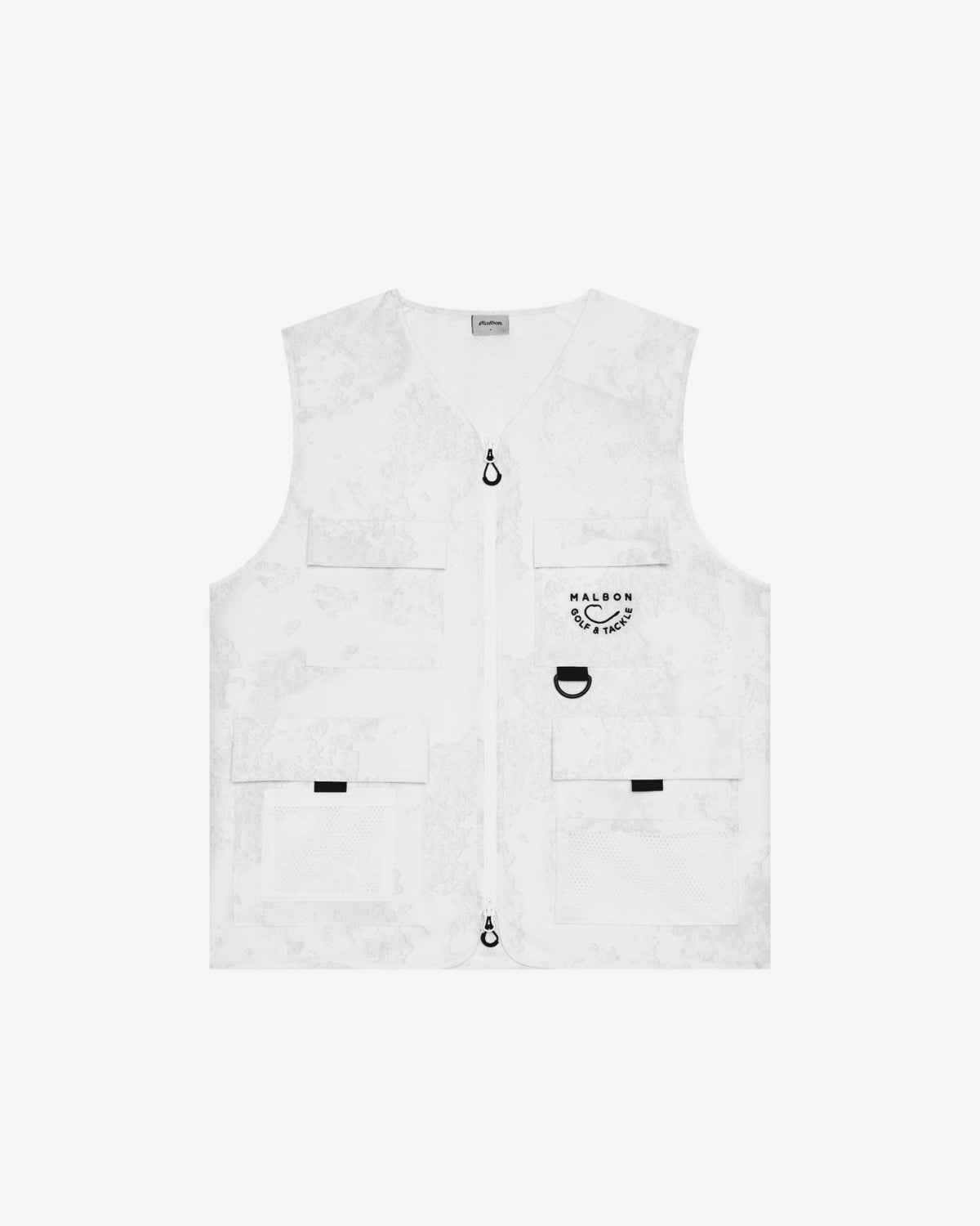 Malbon Golf And Tackle Vest - White Ripple
