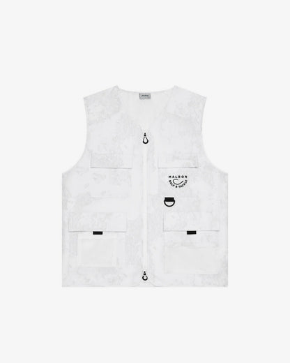 Malbon Golf And Tackle Vest - White Ripple