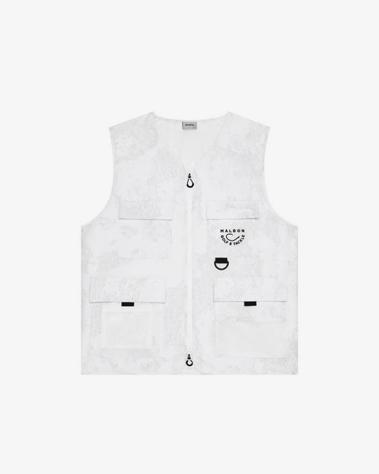 Malbon Golf And Tackle Vest - White Ripple