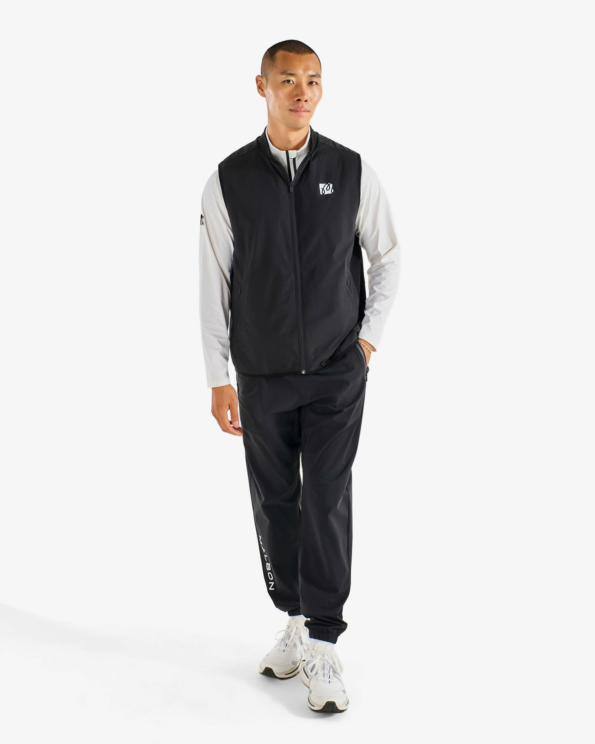 Malbon Performance Ribbed Panel Vest - Black