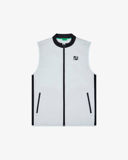 Malbon Performance Ribbed Panel Vest - Silver / Black
