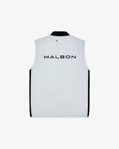 Malbon Performance Ribbed Panel Vest - Silver / Black