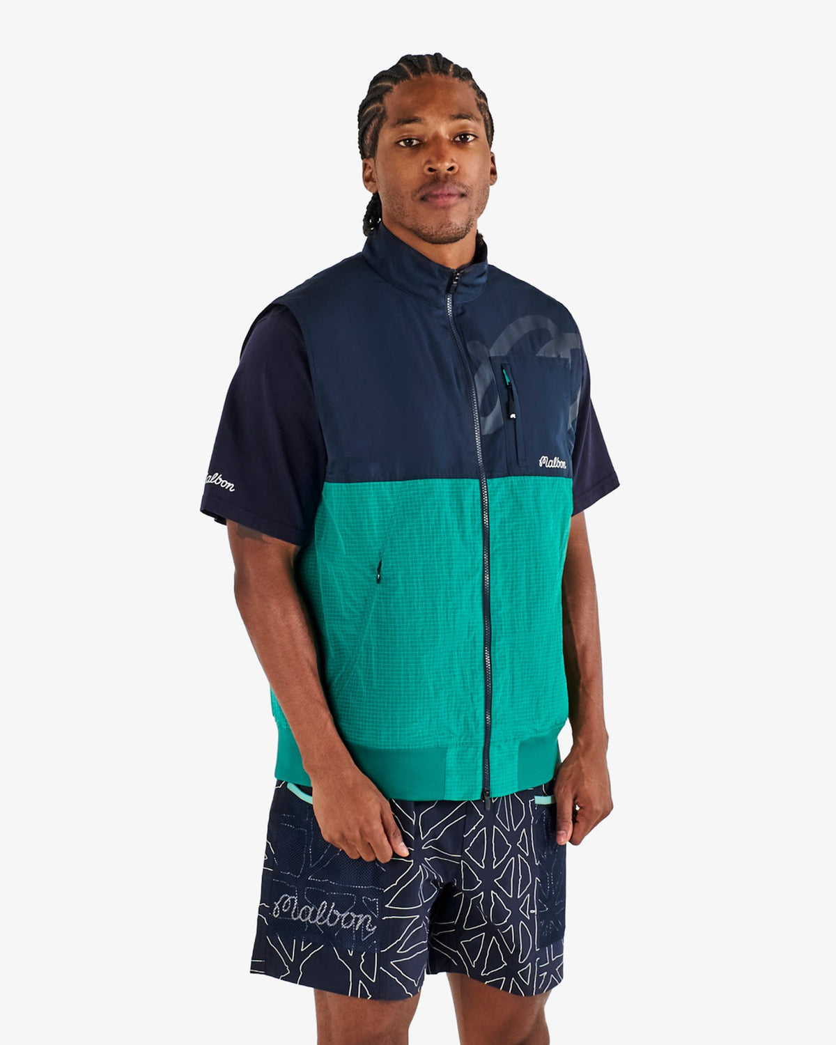 Malbon Finca Vest - Black / Marine Green