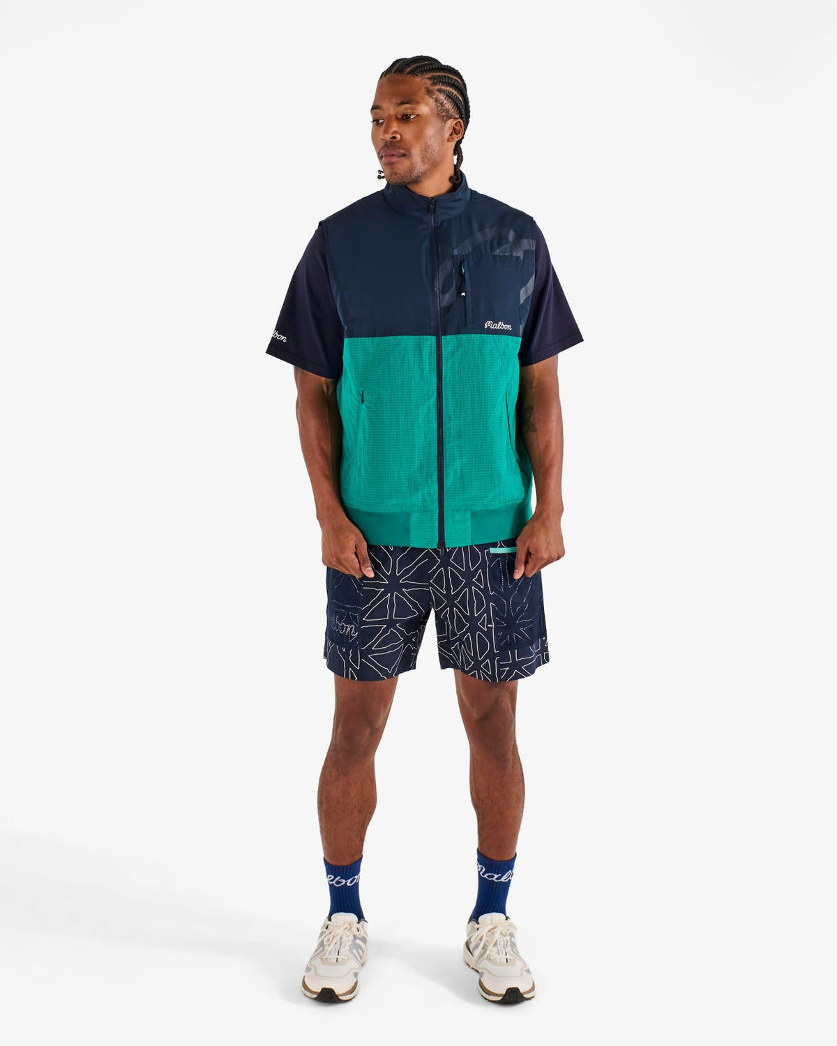 Malbon Finca Vest - Black / Marine Green