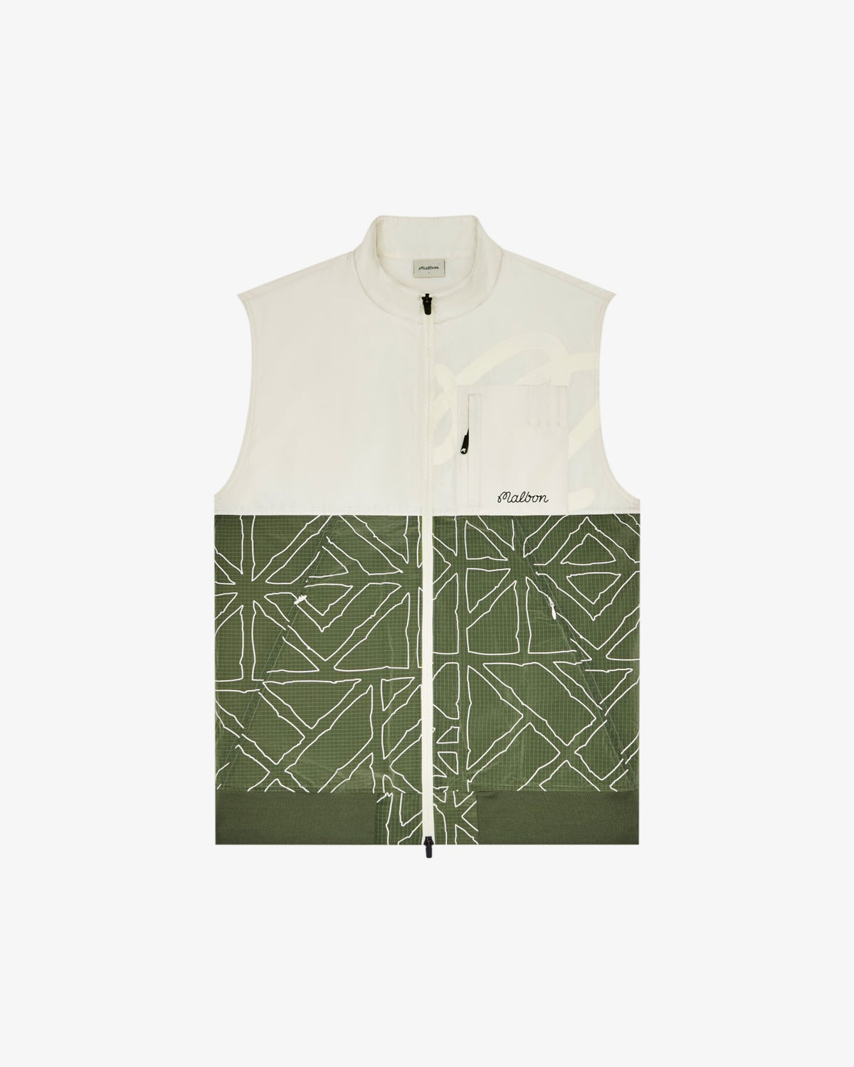 Malbon Finca Vest - Cream / Olivine