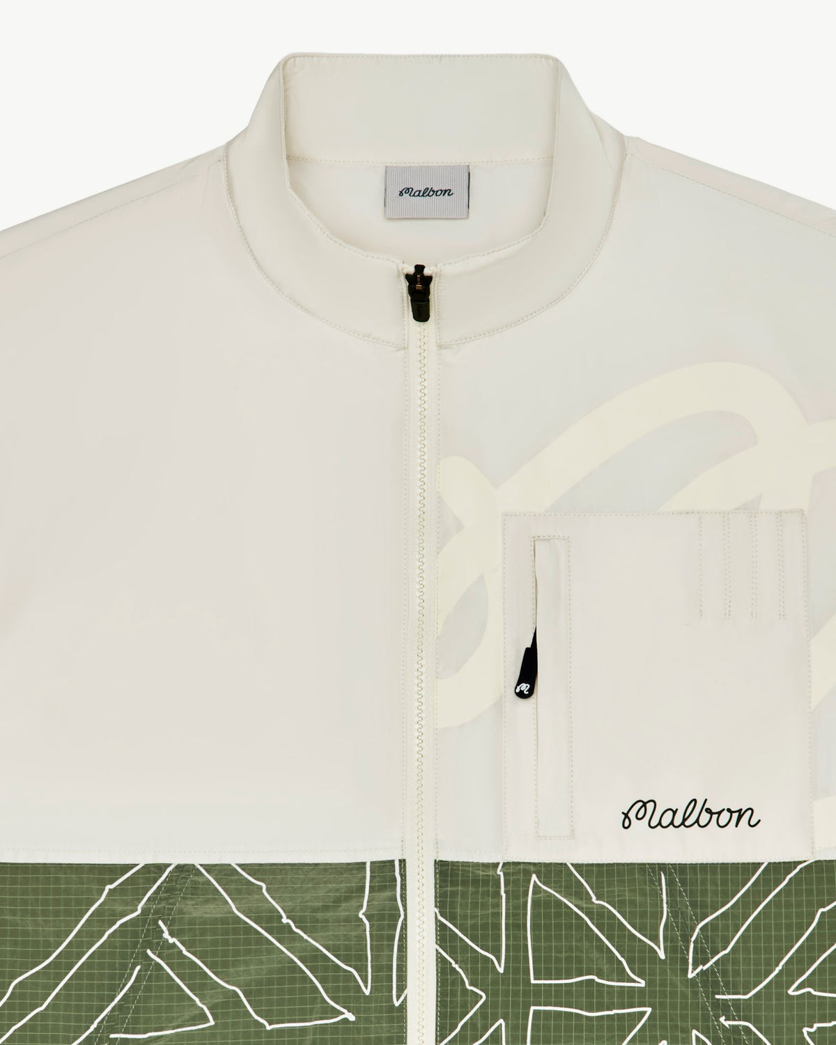 Malbon Finca Vest - Cream / Olivine