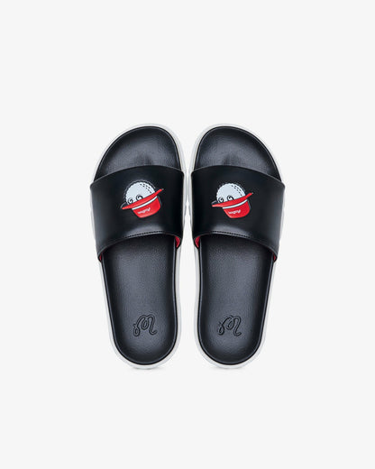 Malbon Buckets Slide - Black/Red
