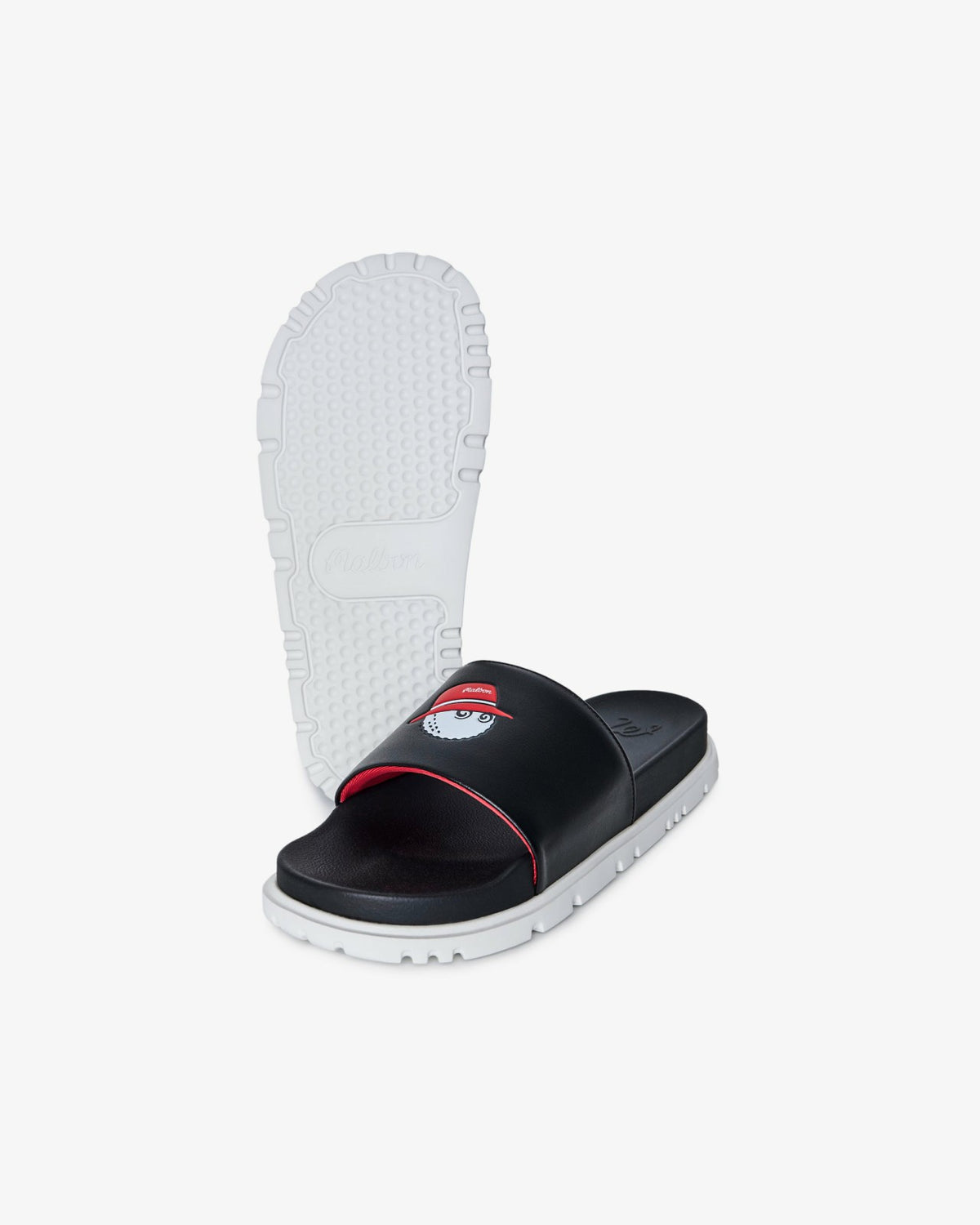 Malbon Buckets Slide - Black/Red