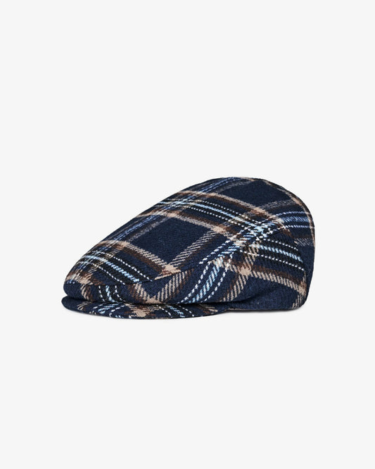Malbon Bushmills Newsboy Cap - Blue Plaid