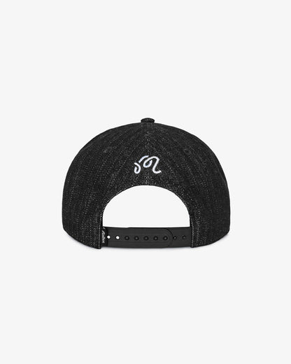 Malbon Foreman Snapback - Black Stone Washed Denim