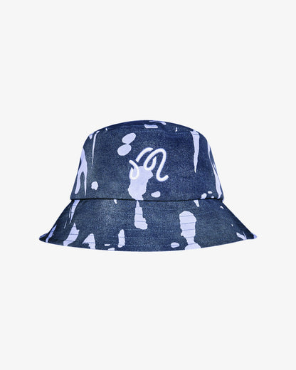 Malbon Inkwash Bucket Hat - Navy Inkwash