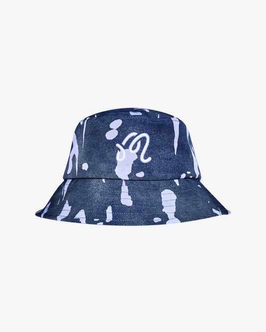 Malbon Inkwash Bucket Hat - Navy Inkwash