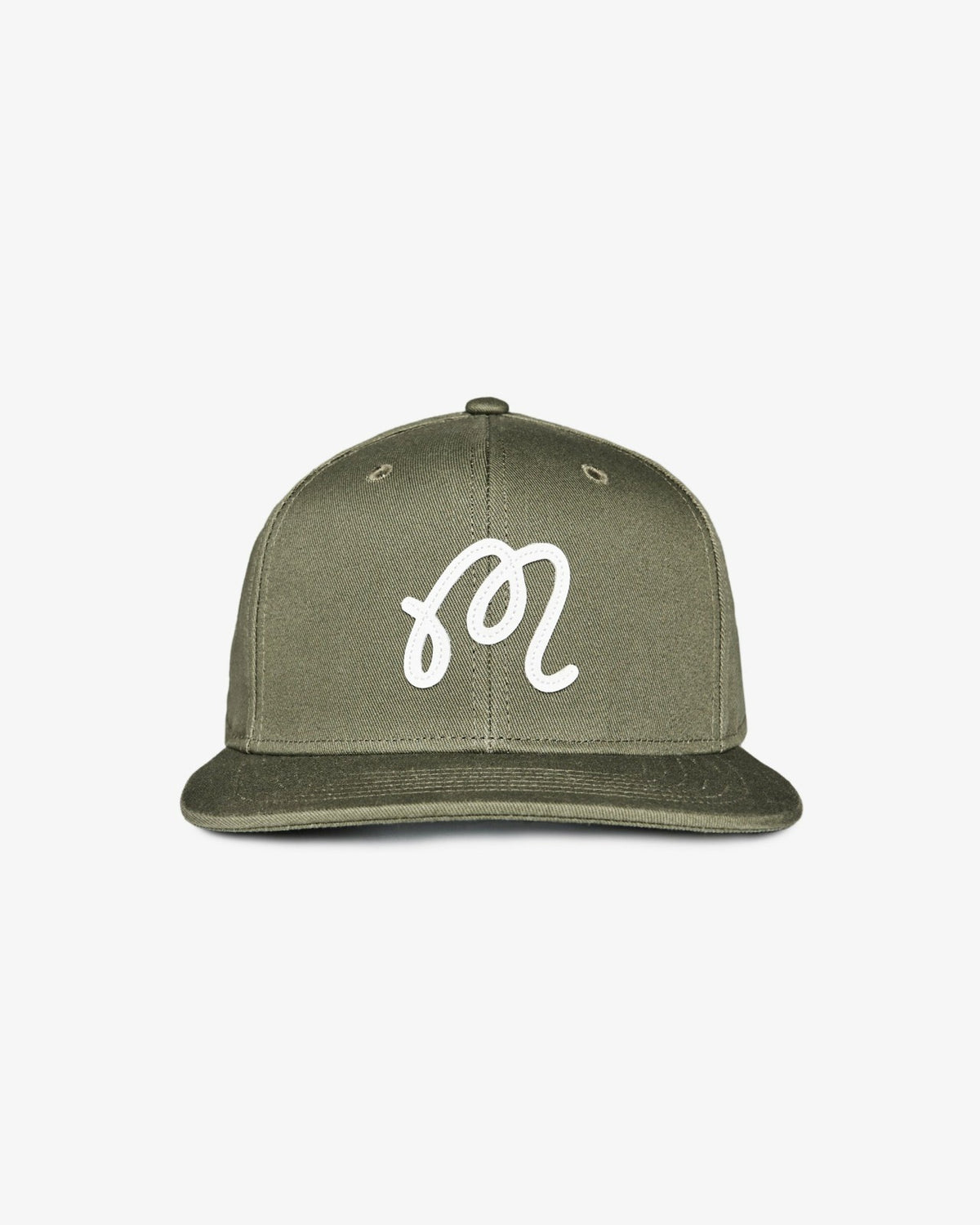 Malbon M Script Snapback - Military Green