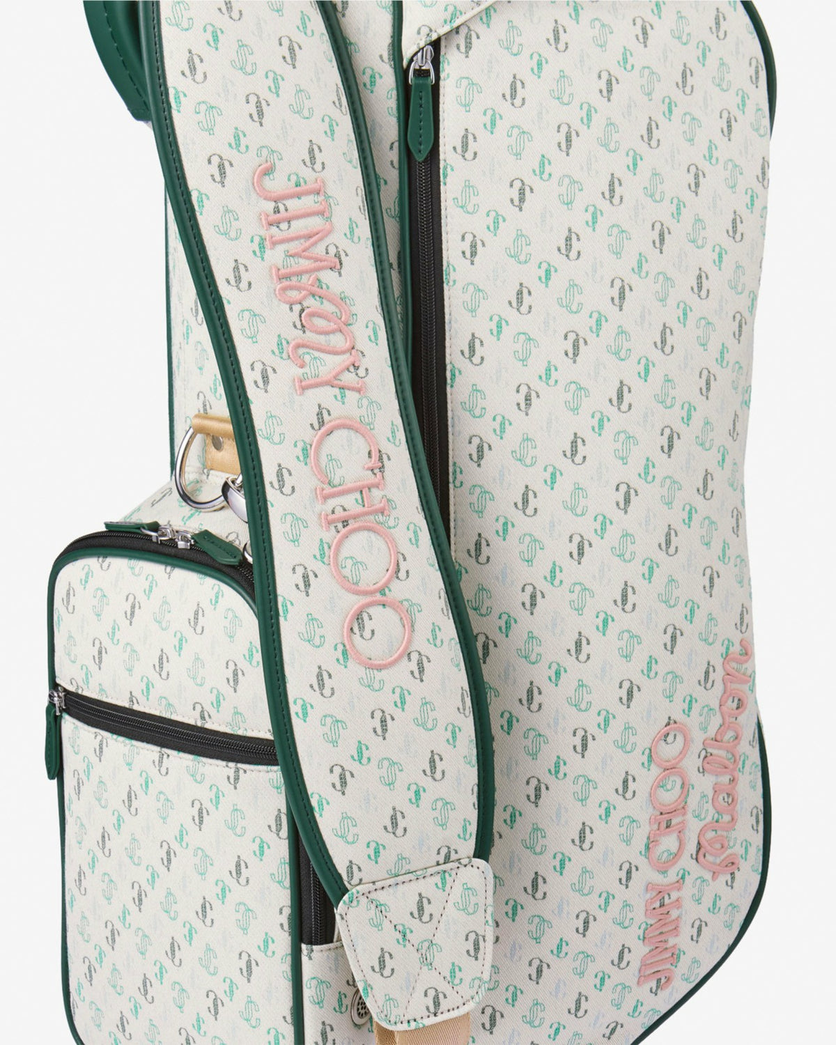 Malbon Jimmy Choo X Malbon Golf Bag - Latte/Malbon Green/Malbon Pink