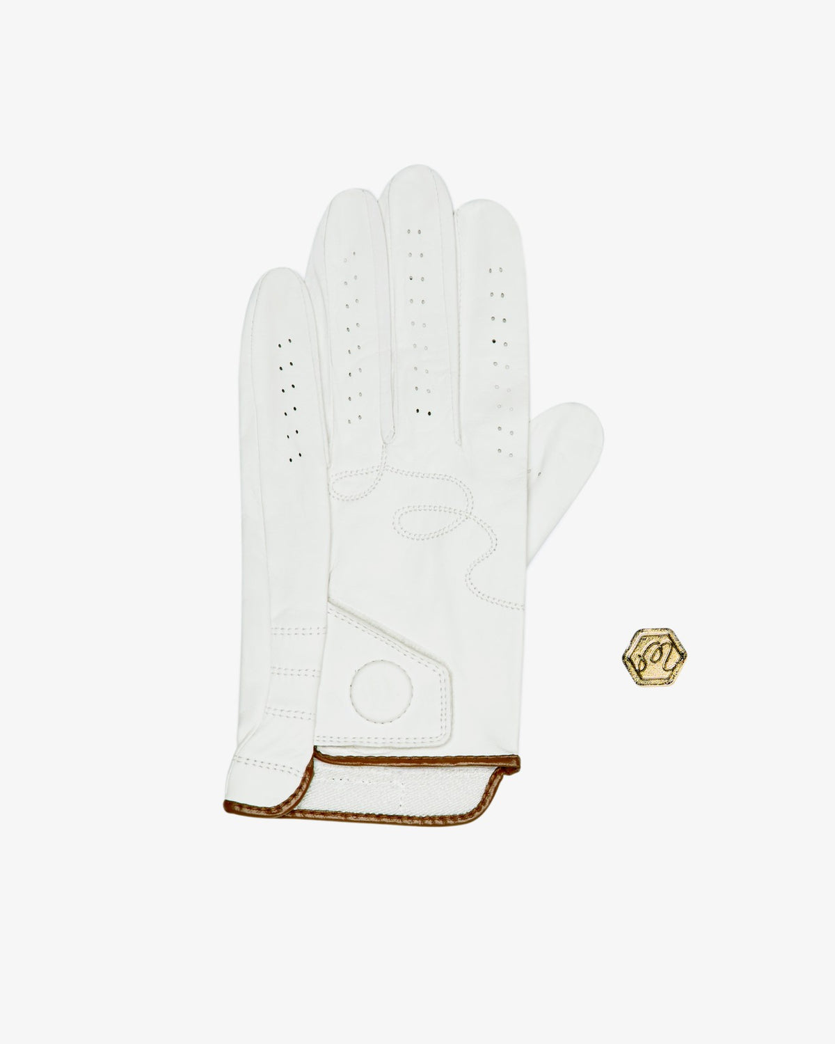 Malbon Bettinardi Golf Glove - Egret