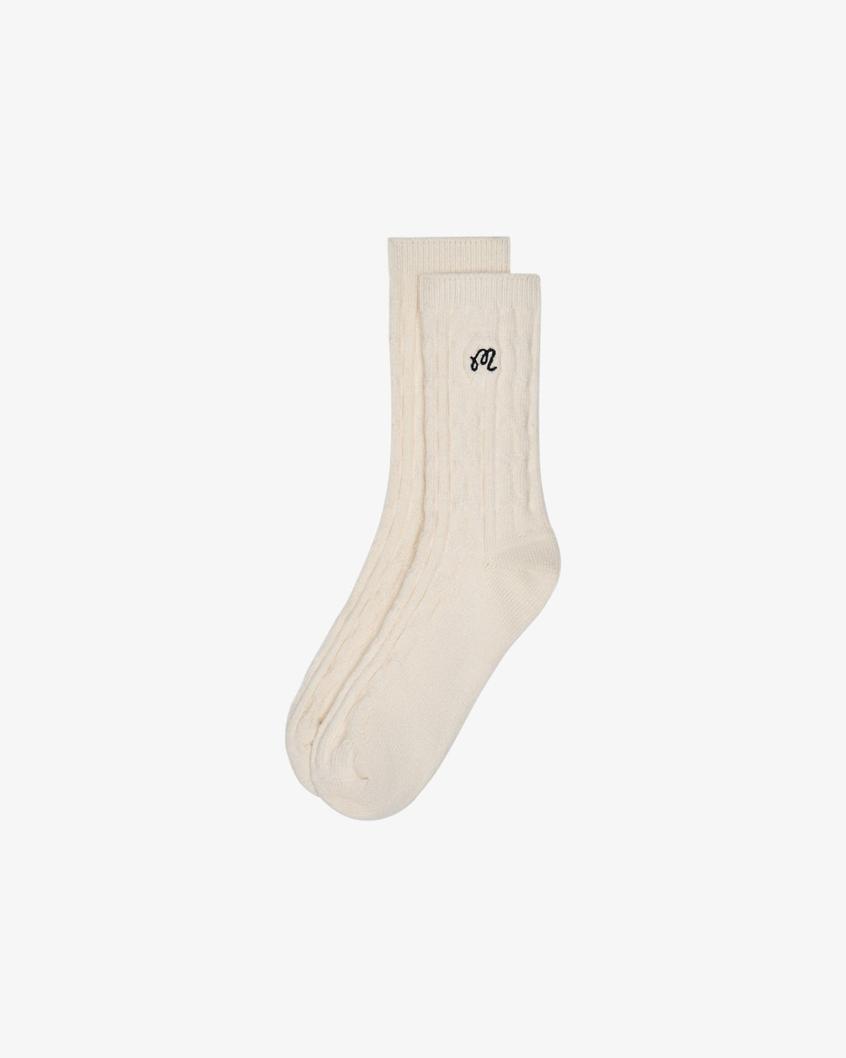 Malbon Cable Knit Sock - Cream